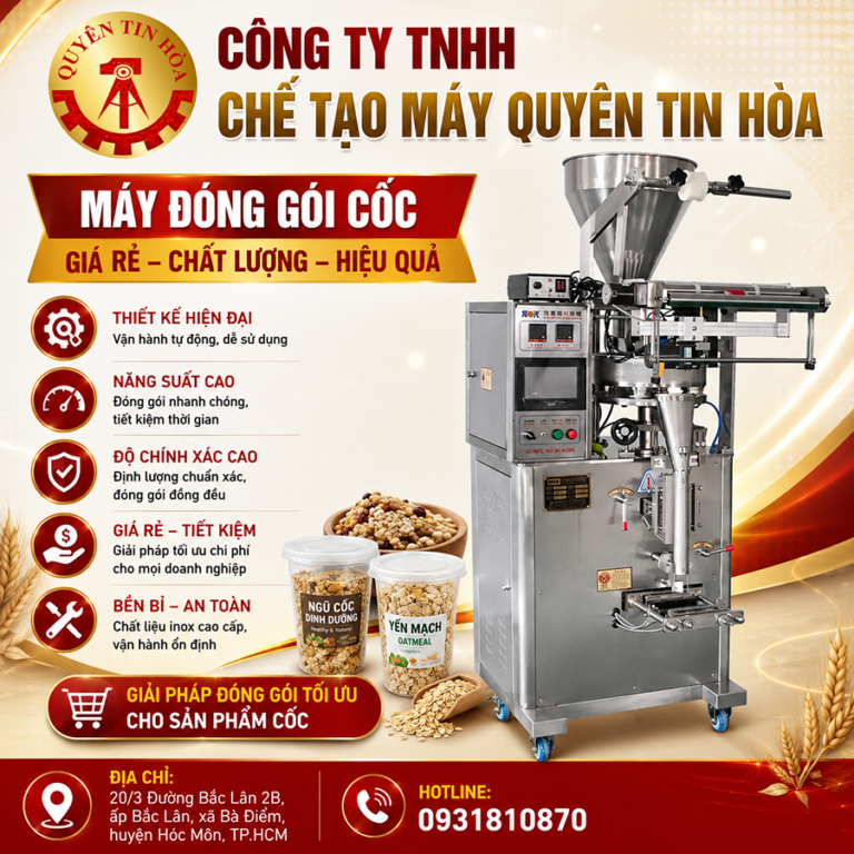 Máy đóng gói cốc chính hãng giá rẻ.