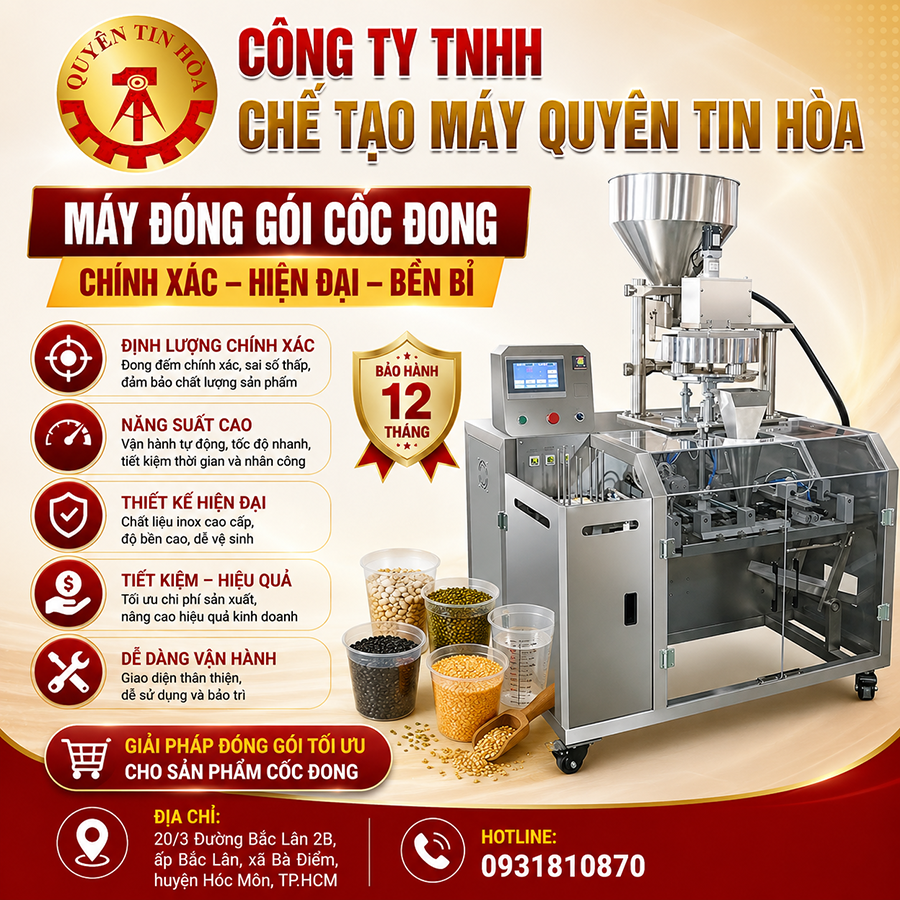 Máy đóng gói cốc chính hãng giá rẻ.