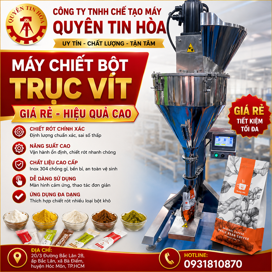 Máy chiết trục vít chuyên nghiệp giá rẻ. Máy chiết trục vít chuyên nghiệp giá rẻ.