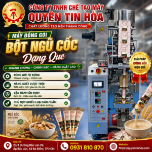 Máy đóng gói bột ngũ cốc dạng que chất lượng giá rẻ. may dong goi bot ngu coc dang que