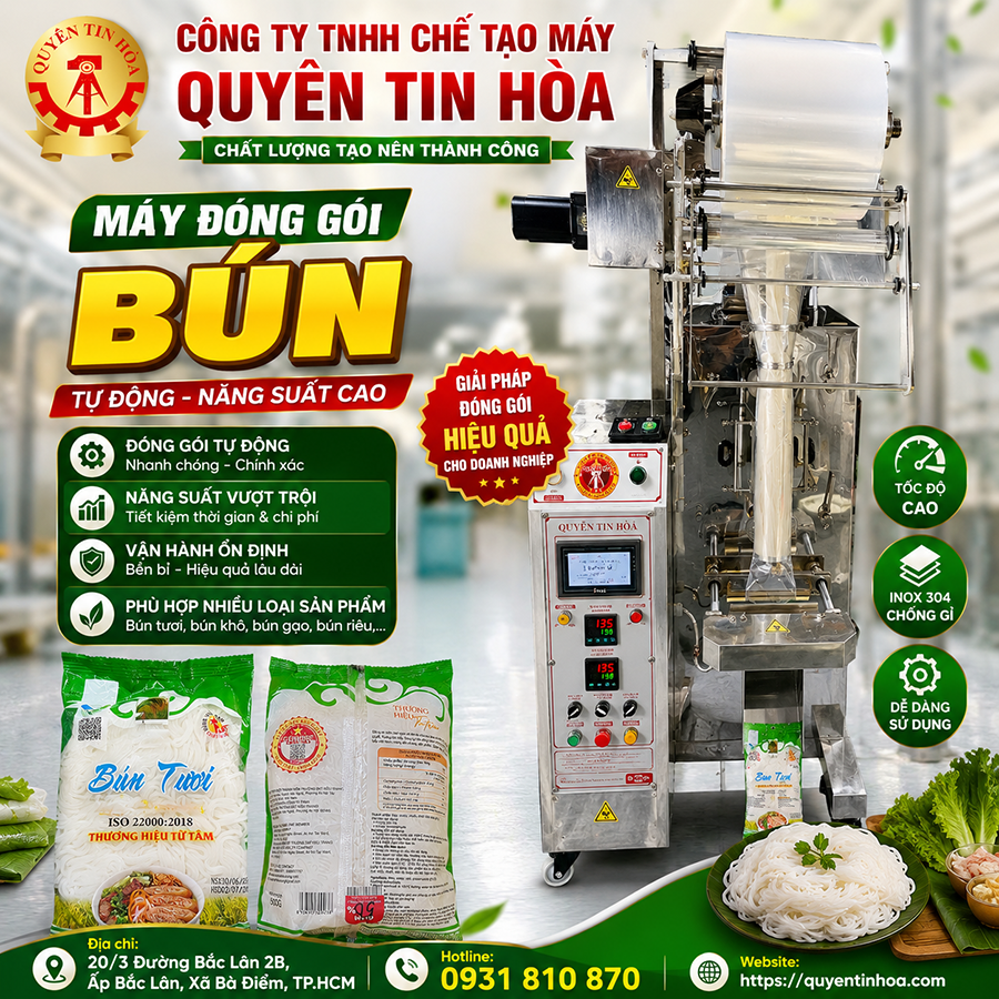 may dong goi bun 2 Máy đóng gói bún phở tươi không giá rẻ