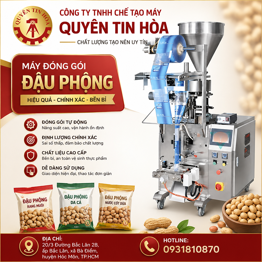 may dong goi lac chat luong Máy đóng gói lạc nhanh gọn, giảm thời gian và chi phí