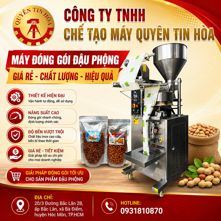 may dong goi lac gia re Máy đóng gói lạc nhanh gọn, giảm thời gian và chi phí