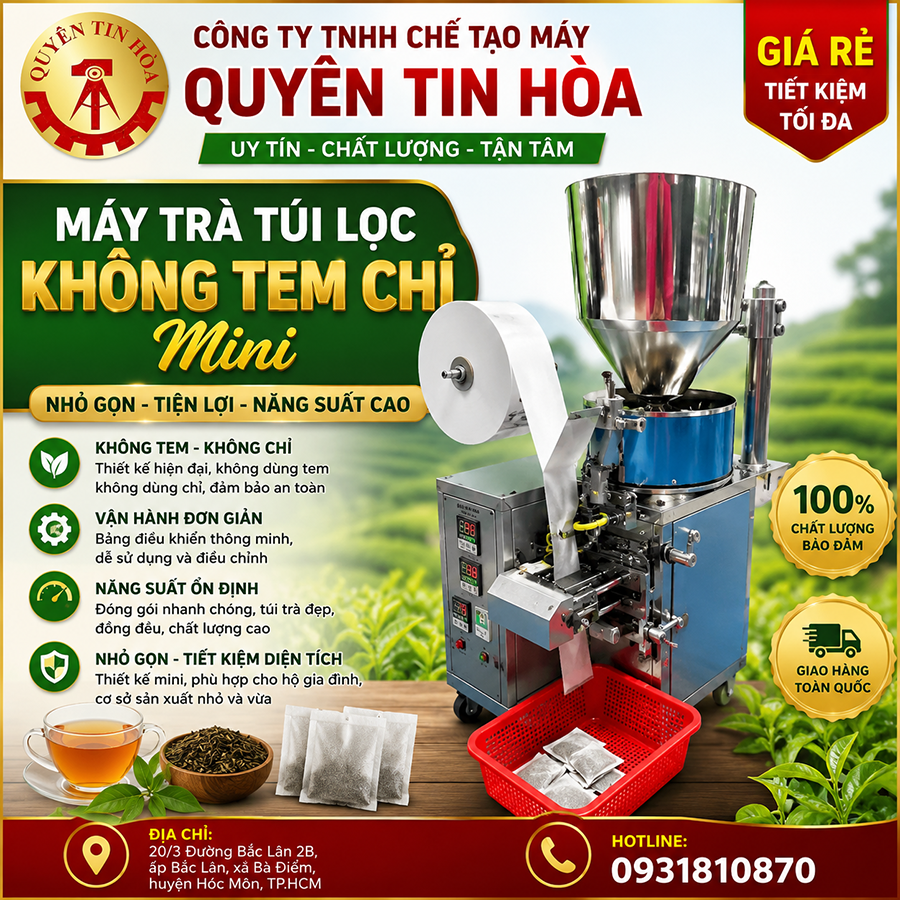 Máy đóng gói trà túi lọc không tem chỉ mini chất lượng nhưng giá rẻ Máy đóng gói trà túi lọc không tem chỉ mini chất lượng nhưng giá rẻ