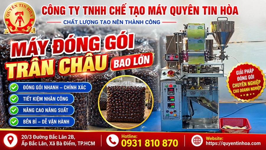 may dong goi tran chau chat luong Máy đóng gói trâng châu nhanh gọn hiệu quả cao giá rẻ