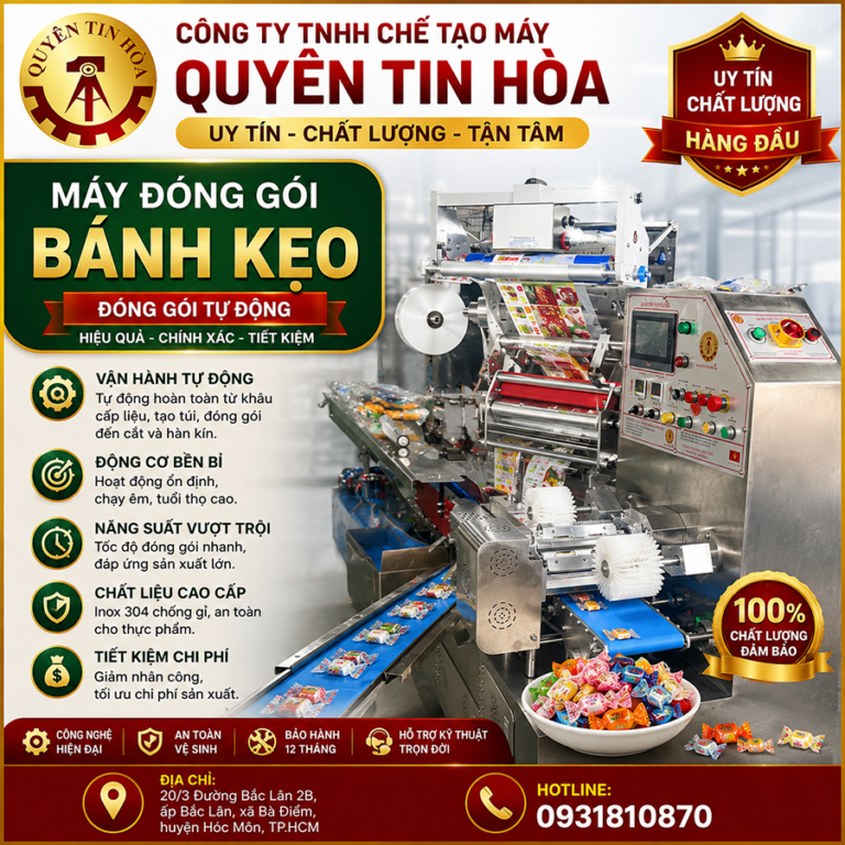 Máy đóng gói bánh kẹo chát lượng giá rẻ