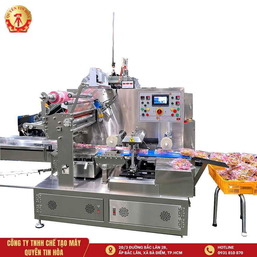 may dong goi banh keo dang nam Máy đóng gói bánh kẹo dạng nằm - Giải pháp tối ưu cho ngành thực phẩm nhỏ gọn và chuyên nghiệp